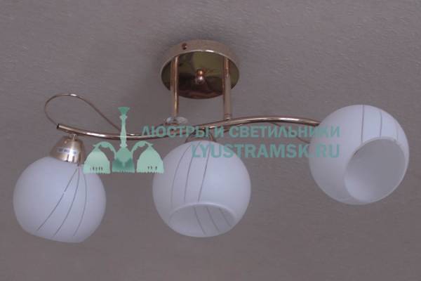 Люстра потолочная LyustraMsk ЛС 187 на 3 рожка, золото