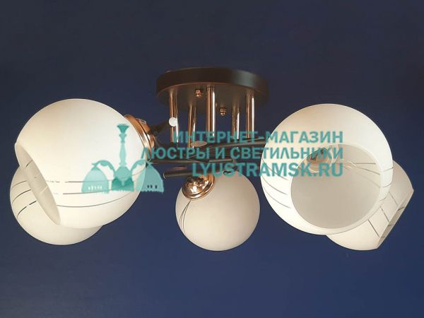 Люстра потолочная LyustraMsk. ЛС 774 на 5 рожков, венге/золото