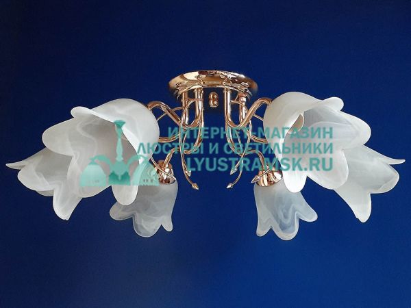 Люстра потолочная LyustraMsk ЛС 705 на 6 рожков золото
