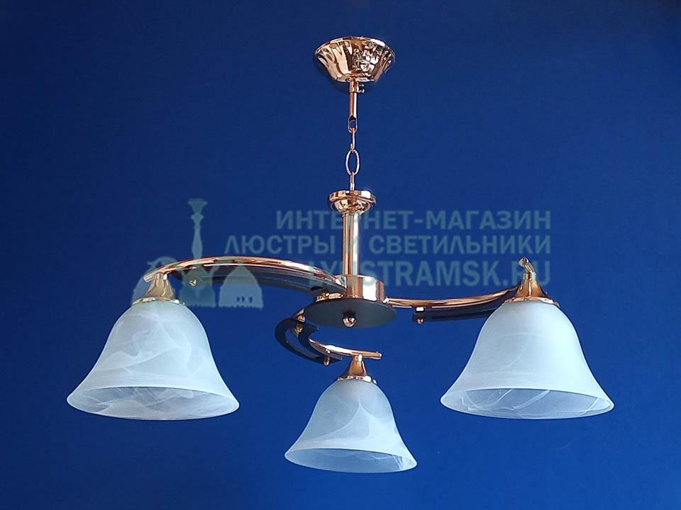 Люстра подвесная LyustraMsk ЛС 528 на 3 рожка золото