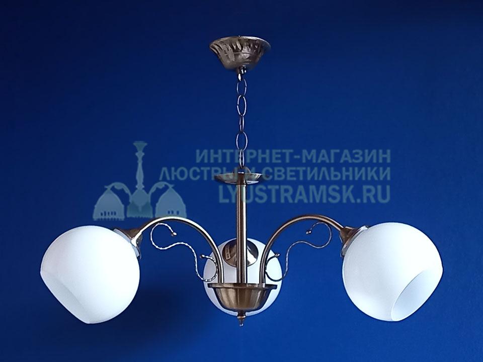 Люстра подвесная LyustraMsk ЛС 457 на 3 рожка, бронза
