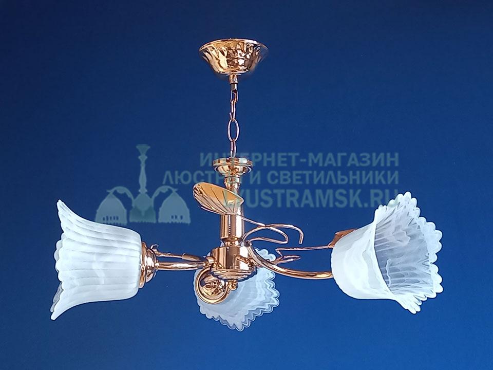 Люстра подвесная LyustraMsk ЛС 052 на 3 рожка, золото