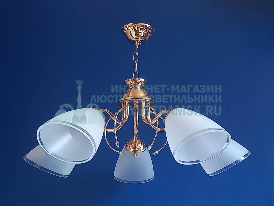 Люстра подвесная LyustraMsk ЛС 533 на 5 рожков золото/хром
