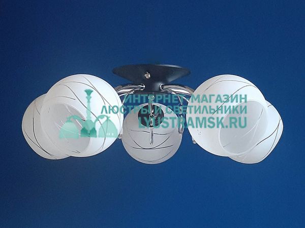 Люстра потолочная LyustraMsk ЛС 662 на 5 рожков черный/хром
